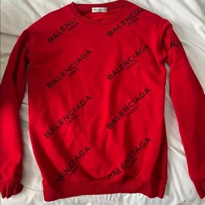 Red and white Balenciaga Paris Jumper